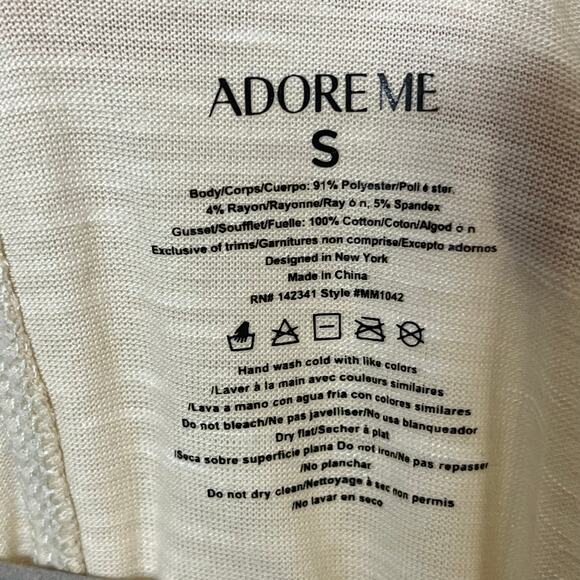 Victoria’s Secret Adore Me Havyn Bodysuit Oatmeal Cream Size Small Scoop Neck - Picture 8 of 13